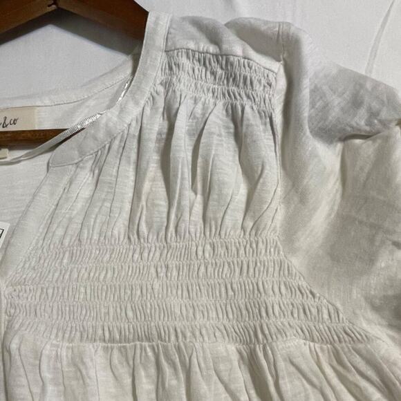 Style & Co NWT Knit Shirt Women's Size Large Henley  Smocked Cotton Blend - Picture 9 of 13